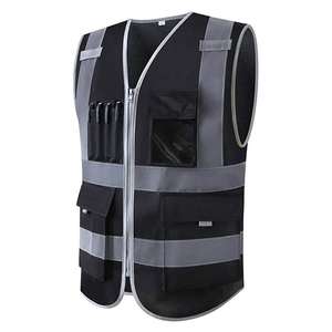 Gilet de travail personnalisé pour hommes, résistant, anti-froissement, multi-poches, uniforme de sécurité pour les travaux de construction en plein air, polyester/coton - Product Image 5