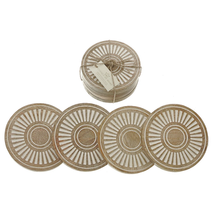 Juego de 4 Posavasos Redondos de Madera de Diseño, Decoración de Mesa, Soporte para Olla Caliente de Restaurante, Los Más Vendidos - Product Image 3