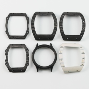 Black Tonneau Carbon Fiber <b>Watches</b> <b>Case</b> NH35 8215 Sw200 9015 Barrel Cover of Watchcase Parts Custom Manufacturer CNC Machined - Product Image 1