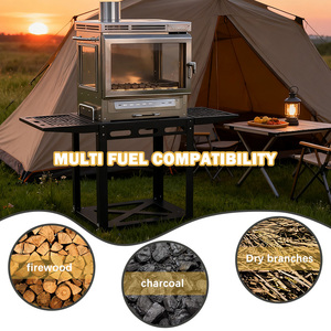 Poêle de <span class=keywords><strong>camping</strong></span> professionnel INBESTCAMP en acier inoxydable, triple vitrage, <span class=keywords><strong>portable</strong></span>, multi-combustible, brûleur à bois, ustensiles de cuisine, <span class=keywords><strong>camping</strong></span>, randonnée - Product Image 3