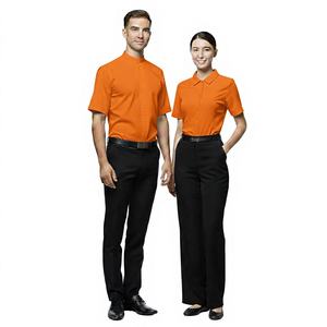 Conjunto de Uniforme Corporativo Personalizado en Color Naranja para Personal, Hombres y Mujeres, Uniforme Formal para Recepción de Hotel, Fabricante de Uniformes de Oficina - Product Image 1