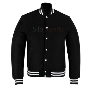 2025 OEM Venta caliente lana naranja High Street Varsity Letterman chaqueta con adornos blancos para hombres precio al por mayor chaquetas de moda - Product Image 3