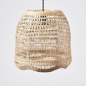 European Traditional <b>Chinese</b> French Elegant Woven Seagrass Lampshade Transparent Lighting Home Decor Pendant Light Coastal - Product Image 1