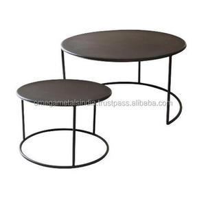 Mesa de té y centro redonda de cristal negro de lujo moderno Muebles para el hogar dorados simples Venta al por mayor barata con material metálico - Product Image 5