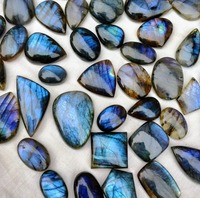 Cabochon de Labradorite Bleue Naturelle de Qualité Supérieure, Coupe Coussin, Effet de Couleur, Pierre Précieuse Polie, Sans Cire/Ni Huile, Taille Unique, Vente en Gros