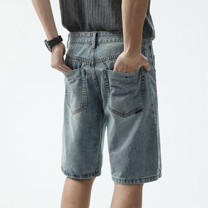 Short en jean personnalisable pour hommes, Short en jean décontracté à jambe droite ample et texture élevée, shorts pour hommes de meilleure qualité, vente en gros - Product Image 5
