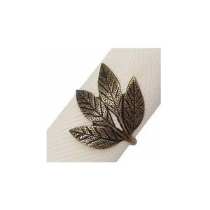 Antique Or Feuilles En Relief Design Décor De Table Vaisselle De Luxe Haute Qualité Mariage En Laiton En Vrac Rond De Serviette - Product Image 1