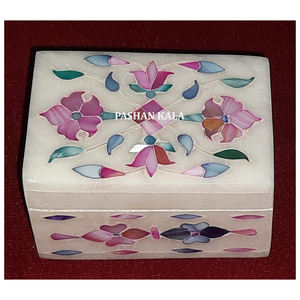 White Marble Inlay <b>Jewellery</b> Box Rectangular Shape Standard Size Best Quality Used For Home Business Gift And Home Decoration - Product Image 1