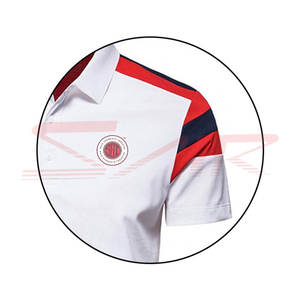 เสื้อโปโลผ้าใยไผ่สำหรับผู้ชายเสื้อโปโลผ้าคอตตอนบล็อกสีเรียบง่ายออกแบบได้ตามต้องการ - Product Image 4