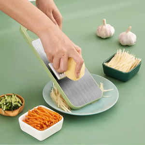 ZMS-3001 <span class=keywords><strong>Mandoline</strong></span> manuelle de style japonais en plastique écologique, trancheuse à aliments, râpe à fromage en acier inoxydable, coupe-légumes - Product Image 3