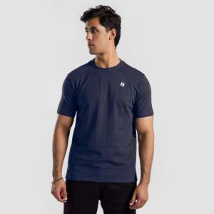 T-shirt d'aventure pour homme Navy 100% coton respirant pour la salle de sport et la gymnastique - Product Image 2
