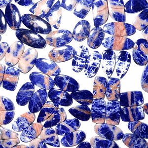 ที่ดีที่สุด Cabochon อัญมณีหลวมเรียบธรรมชาติธรรมชาติ Sodalite อัญมณีหลวมสําหรับเครื่องประดับทําต่างหูสําหรับ W - Product Image 2
