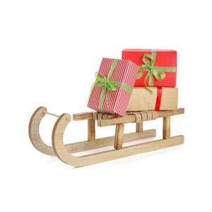 Charmante décoration de Noël en traîneau de renne en métal bronze pour l'intérieur de la maison festive et l'affichage de la table d'hiver - Product Image 1