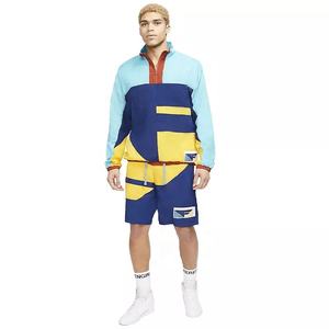 Ensembles de jogging décontractés pour hommes, design personnalisé, blocs de couleurs, tendance, sweat à capuche et short, ensemble deux pièces, collection été Offre Spéciale - Product Image 1