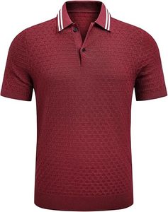 Chemise décontractée pour homme en maille unie teinte en fil, à manches courtes, boutonnée, respirante et légère, ODM - Product Image 5