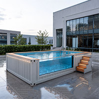 Piscine moderne en conteneur d'expédition personnalisé, préfabriquée, modulaire, hors sol, pour jardin, villa et complexe hôtelier