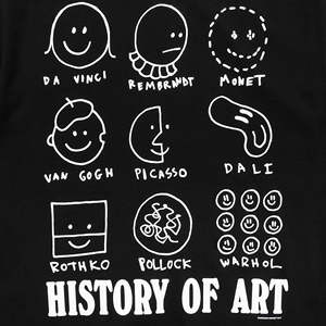   เสื้อยืดลายประวัติศาสตร์ศิลปะ สีดำ ผ้าคอตตอนเจอร์ซีย์ 100% ระบายอากาศได้ดี พร้อมลายโลโก้แบบเรียบ น้ำหนักผ้า 300 กรัม - Product Image 2