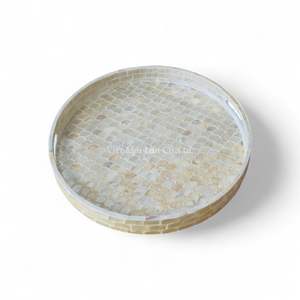 Bandeja Decorativa Hecha a Mano con Incrustaciones de Concha Natural, Decoración Ecológica para el Hogar de Vietnam - Product Image 2