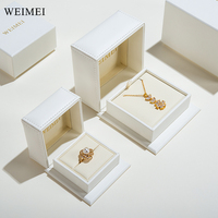 WEIMEI Personnalisé Logo Cuir PU Coffret Cadeau Bijoux Vert pour Bracelet, Pendentif, Boucles d'Oreilles, Bague et Collier Ensemble d'Emballage