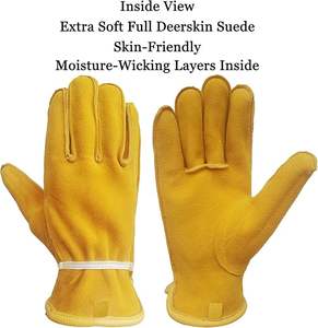 Guantes de trabajo de cuero Guantes de jardinería a prueba de espinas Jardín Heavy Duty Utility Hombres Mujeres Construcción - Product Image 2