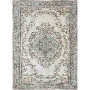 พรมขนสัตว์สีน้ำตาลเบจวินเทจถักมือ รุ่น Pae-3243 สำหรับใช้ในบ้าน-ลายเมดัลเลียนรูปสี่เหลี่ยมผืนผ้าแบบนามธรรมสำหรับห้องนั่งเล่น ห้องโถง ห้องพัก - Product Image 1