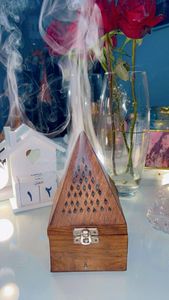 HANDMADE 2025 New Wood Mother of Pearl Bakhoor Burner Ncense Madhkan Burner Arabic Oud Burner for Home Fragrance for Ramadan - Product Image 3