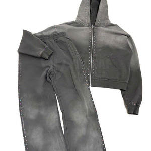 Vente en gros de survêtements d'hiver décontractés à capuche en strass pour hommes, doux au toucher, légers et respirants, fabriqués au Pakistan - Product Image 5