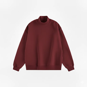 Sweat-shirt à col montant long et surdimensionné en polaire épais pour femme, chaud, en coton, confortable, décontracté, vêtement d'hiver, écologique, logo sur le devant - Product Image 1