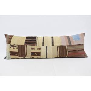 Luxury 16x48 Beige Kilim Patchwork Wool Pillow Woven Design Vintage <b>Fluffy</b> Patterns Portable for <b>Bedding</b> Sofa Use for Christmas - Product Image 1