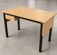 Escritorio para Profesor, Muebles Escolares con Cajonera, Escritorio para Computadora, Mesa de Oficina con Patas Metálicas