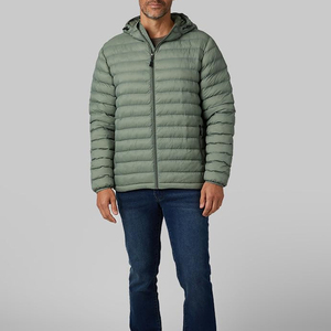 Veste d'hiver personnalisée sans capuche, couleur unie, fermeture éclair, col montant, veste matelassée en coton pour homme, veste matelassée, veste à bulles pour homme - Product Image 3