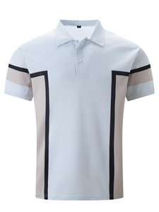 เสื้อโปโลผ้าไอซ์ซิลค์แขนสั้นสำหรับผู้ชายเสื้อยืดผ้าแจ็คการ์ดปกแบบไม่ใช้เหล็กเสื้อลำลองสำหรับนักธุรกิจวัยรุ่นยอดนิยม - Product Image 6