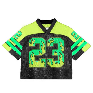 Uniforme transpirable de camiseta de fútbol americano de alta calidad con mangas cortas de talla grande para la temporada de verano - Product Image 5