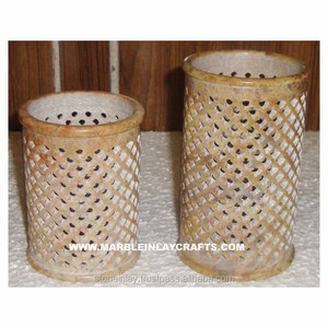 Portavelas de Piedra Jabonosa Hechos a Mano - Product Image 1