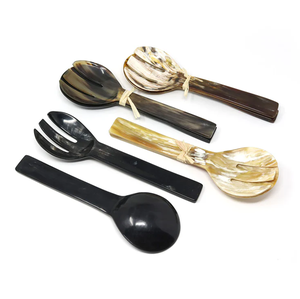 Juego de servidor de ensalada de cuerno de Búfalo con cuchara y tenedor para servir bodas, cuchara para servir bodas, gran oferta - Product Image 5