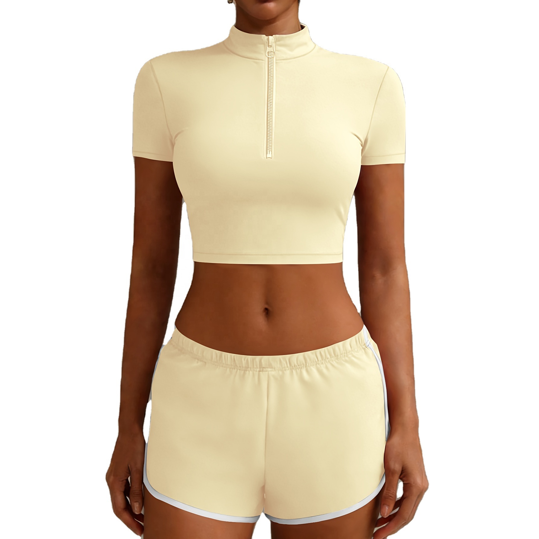 Womens Yoga Crop Top and Shorts Set Athletic Two Piece Outfit Fitness Activewear for Gym Training and Daily Comfort Wear