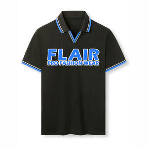 Gran oferta de algodón 100% para hombre, camiseta Polo personalizada de buena calidad, Color sólido, estilo informal, patrón, 180g, tela, peso frontal - Product Image 2