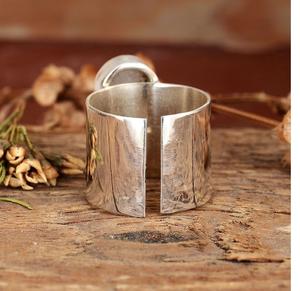 Anillo de banda ajustable para mujer, piedra preciosa de cuarzo rosa de Plata de Ley 925 para boda, fiesta, aniversario, joyería Wanderlust - Product Image 4