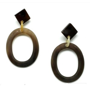 100% Pendientes elegantes de cuerno de búfalo y buey natural para mujer 100% Pendientes colgantes de cuerno de buey y búfalo natural Pendientes de cuerno - Product Image 2