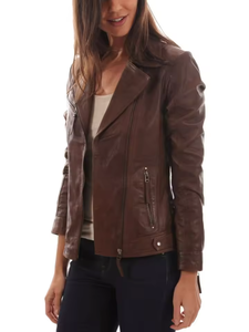 Chaqueta de Cuero para Mujer, Fabricante Mayorista, Chaqueta de Cuero para Mujer en Color Sólido - Product Image 4