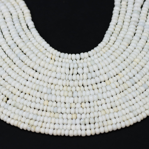 Perles d'opale blanche naturelle, forme ronde lisse, 16 pouces, 5 à 8 mm, perles d'opale blanche lisses, qualité AAA, bijoux - Product Image 3