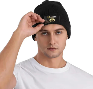Masonic Shriner Split Adults Knit Beanie Winter Hat <b>Men</b> Women <b>Cap</b> Outdoor Warm <b>Caps</b> Black Embroidered Knitt 2025 Beanies - Product Image 4