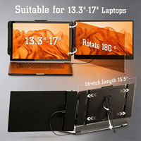 Moniteur portable pour ordinateur portable 14'' 1080P FHD IPS LCD, utilisation flexible, modes multiples, double série professionnelle C intégrée, commande urgente