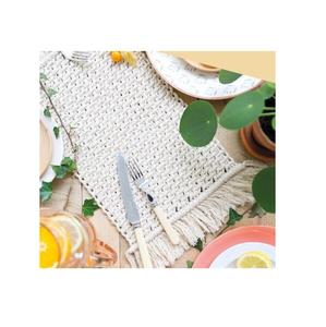 Mantel Individual de Diseño Estándar hecho a mano Boho Decoración de mesa Mantel Individual Macrame de cordón de algodón y CAMINO DE MESA DE LA India - Product Image 4
