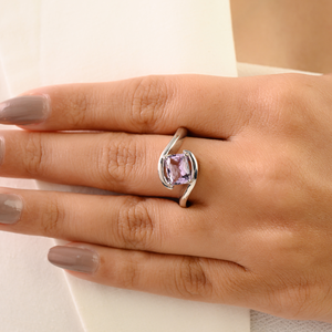 Hot Sale Cushion Cut Real Amethyst Wavy Vintage <b>Chunky</b> S925 Silver Fine Jewelry Delicate Design High Quality <b>Ring</b> - Product Image 4