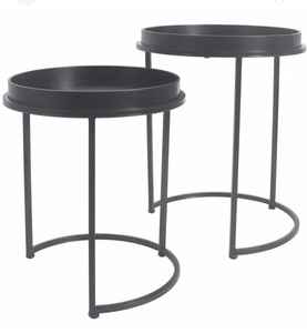 Ensemble de 3 tables d'appoint rondes en fer, design moderne, finition mate, pour salon, café et usage d'appoint, en provenance d'Inde - Product Image 5