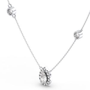 REYES personalizado pera corte 1.3Ct laboratorio cultivado diamante collares alta calidad 14K oro blanco boda aniversario regalo joyería fina - Product Image 2