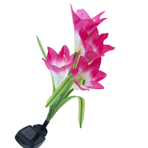 Solar flowers for garden balcony, lily <b>push</b>-in at dusk sensor - Product Image 4