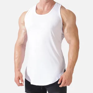 Benutzer definiertes Logo Sommer Bequeme weiche Bio-Baumwolle Laufen Männer Tank Top Bulk Gym Weste Ärmellose T-Shirts Y Zurück Tank Tops