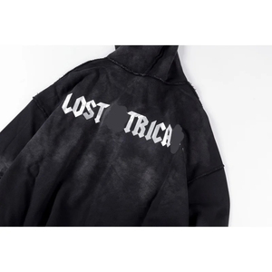 2025 nouveau design sweat à capuche zippé logo squelette avec sweat à capuche lavé clouté de diamants - Product Image 2